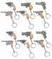 Preview: 12 X WAFFE funktionsfähig Schlüsselanhänger Metall Anhänger Revolver Wehrmacht Pistole Gewehr