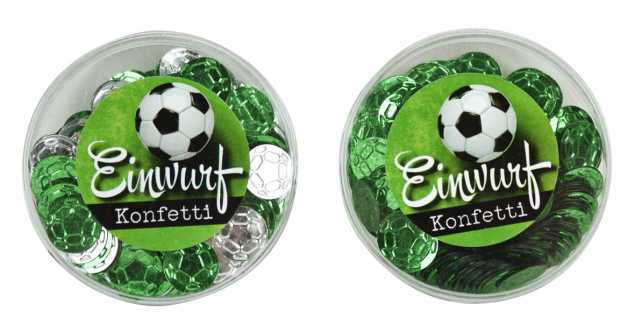 Fussball Glanz Konfetti Streudeko silber und grün metallic ca. 230 Stück Party Mitbringsel