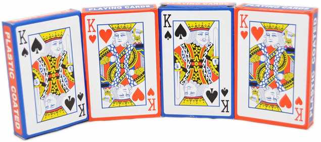 4 x 54 Spielkarten Set (2X Rot & 2X Blau) Bridge Canasta Kartenspiel Poker Skat