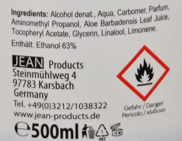 500 ML marvita med Hand Hygiene Gel 63% Ethanol antibakteriell Tisch Spender (EUR 25,90 / L)