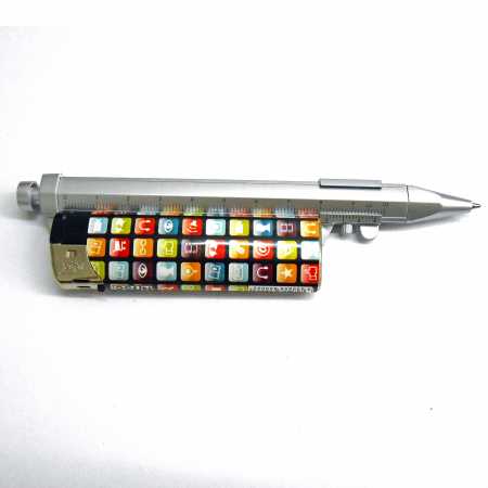 Kugelschreiber 3in1 - verwendbar als Messschieber / Schieblehre und Lineal
