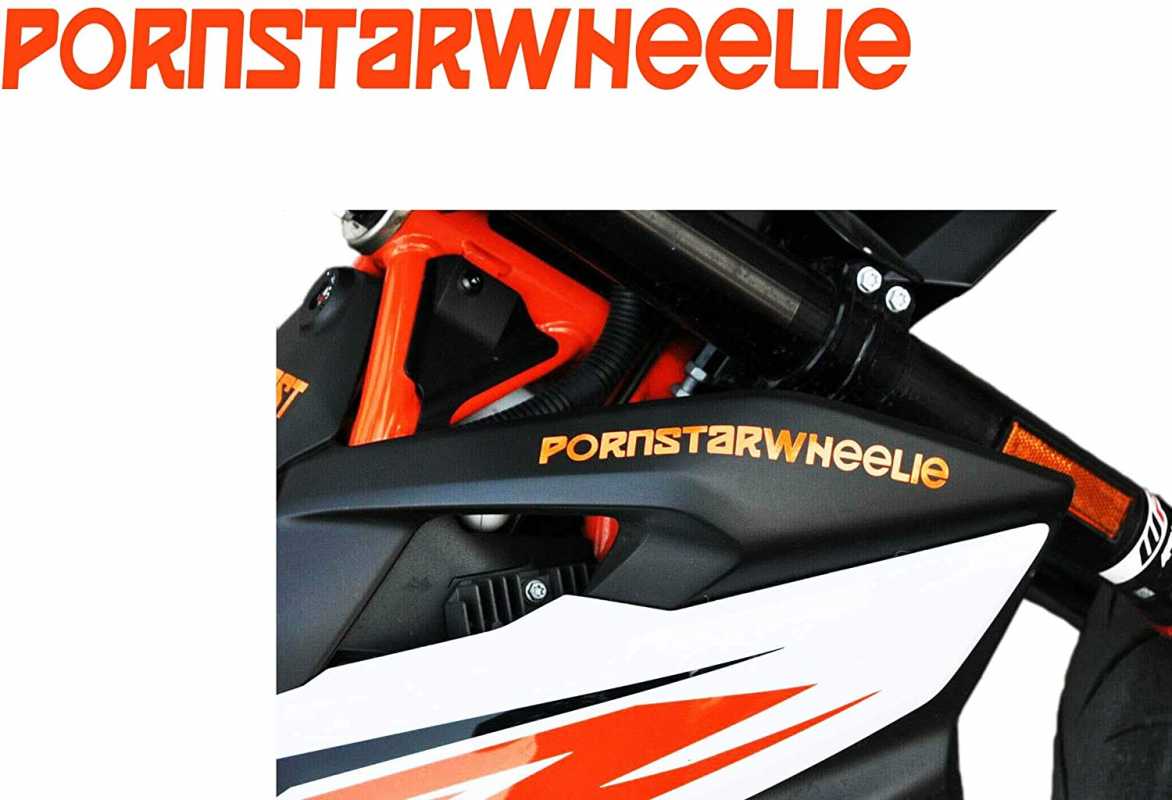 PornstarWheelie Sticker Supermoto 20X1,5CM orange für Tank/Schutzblech/Kotflügel/Custom/Dekor