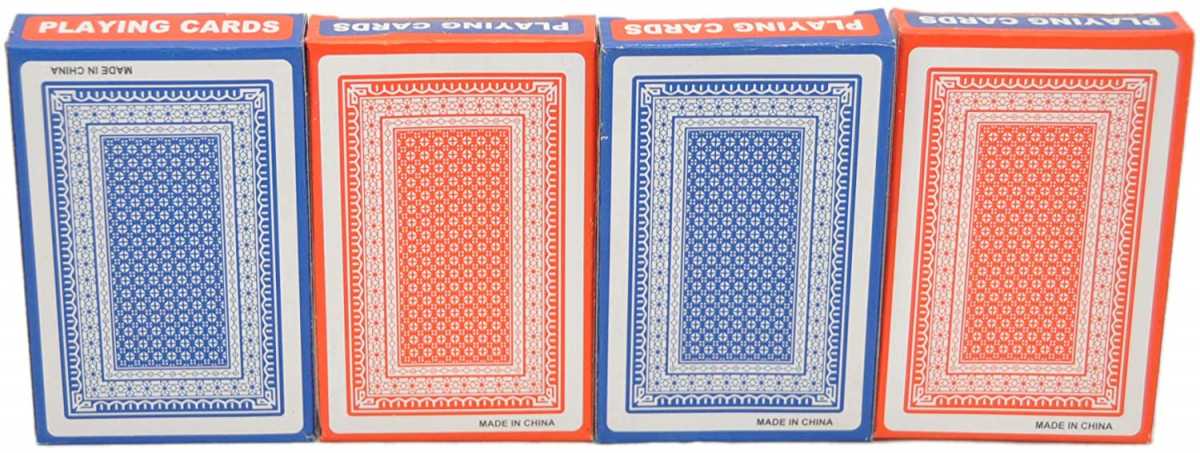 4 x 54 Spielkarten Set (2X Rot & 2X Blau) Bridge Canasta Kartenspiel Poker Skat