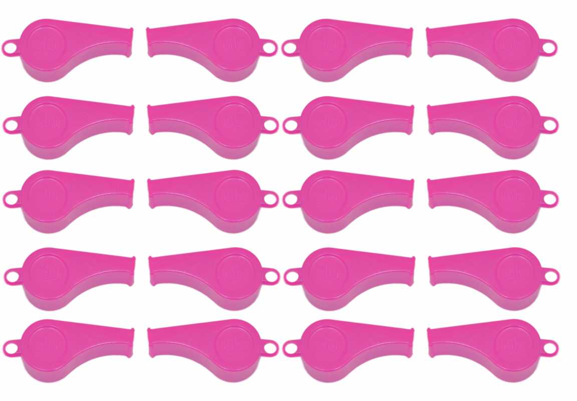 100 Trillerpfeifen in pink für Veranstaltungen, Streuartikel oder Mitbringsel