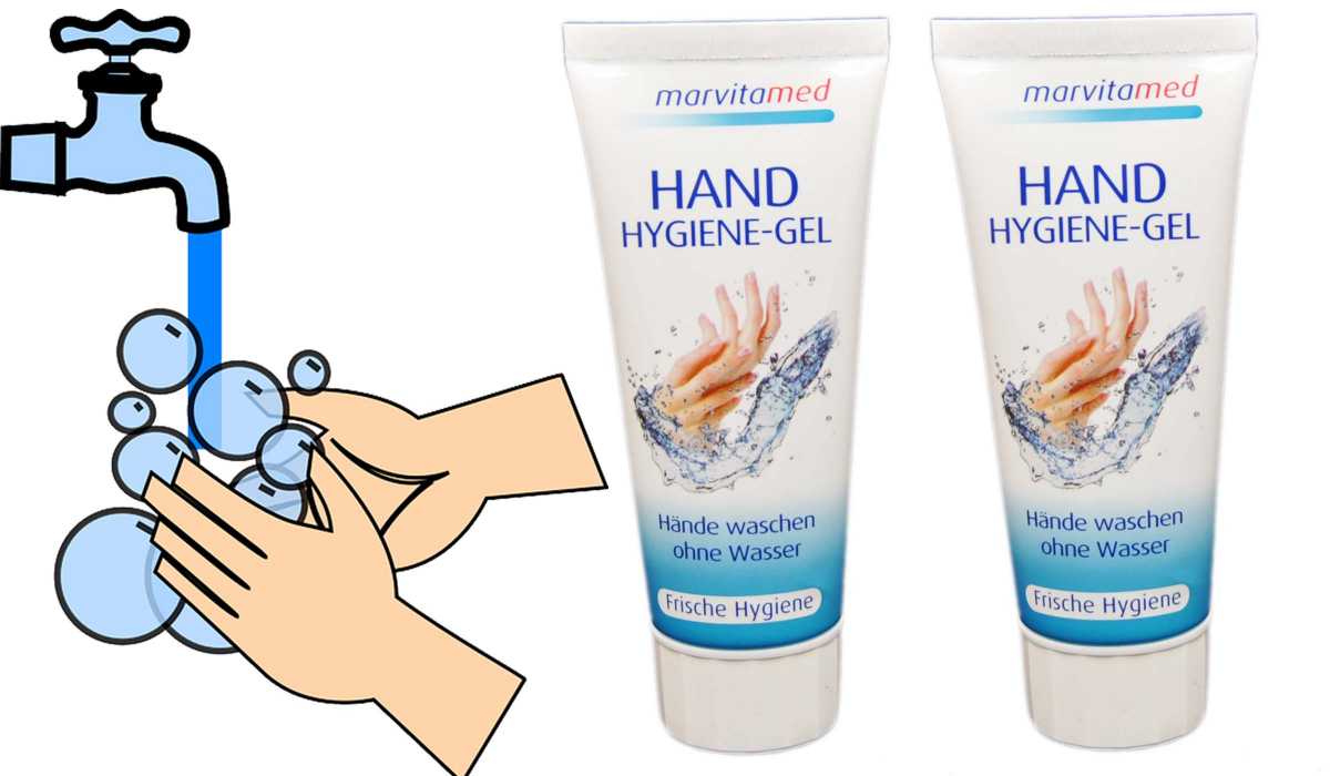 2 x 75 ml Hand Hygiene Gel marvita med Aloe Vera, 63% Ethanol, antibakteriell, (EUR 39,93 / L)