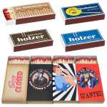 8 x 45er Schachteln Streichholzschachteln, 10cm Vintage Werbung Sturmhölzer Retro Nostalgie Streichhölzer Zündhölzer